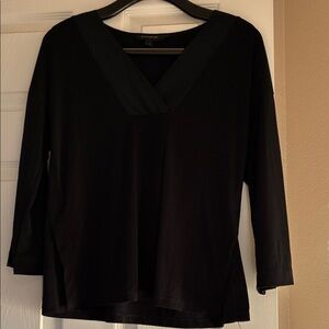 Banana Republic Black Long Sleeve V-Neck Top